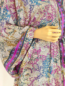 New Silk Sari Long Kimono (Plus Size)