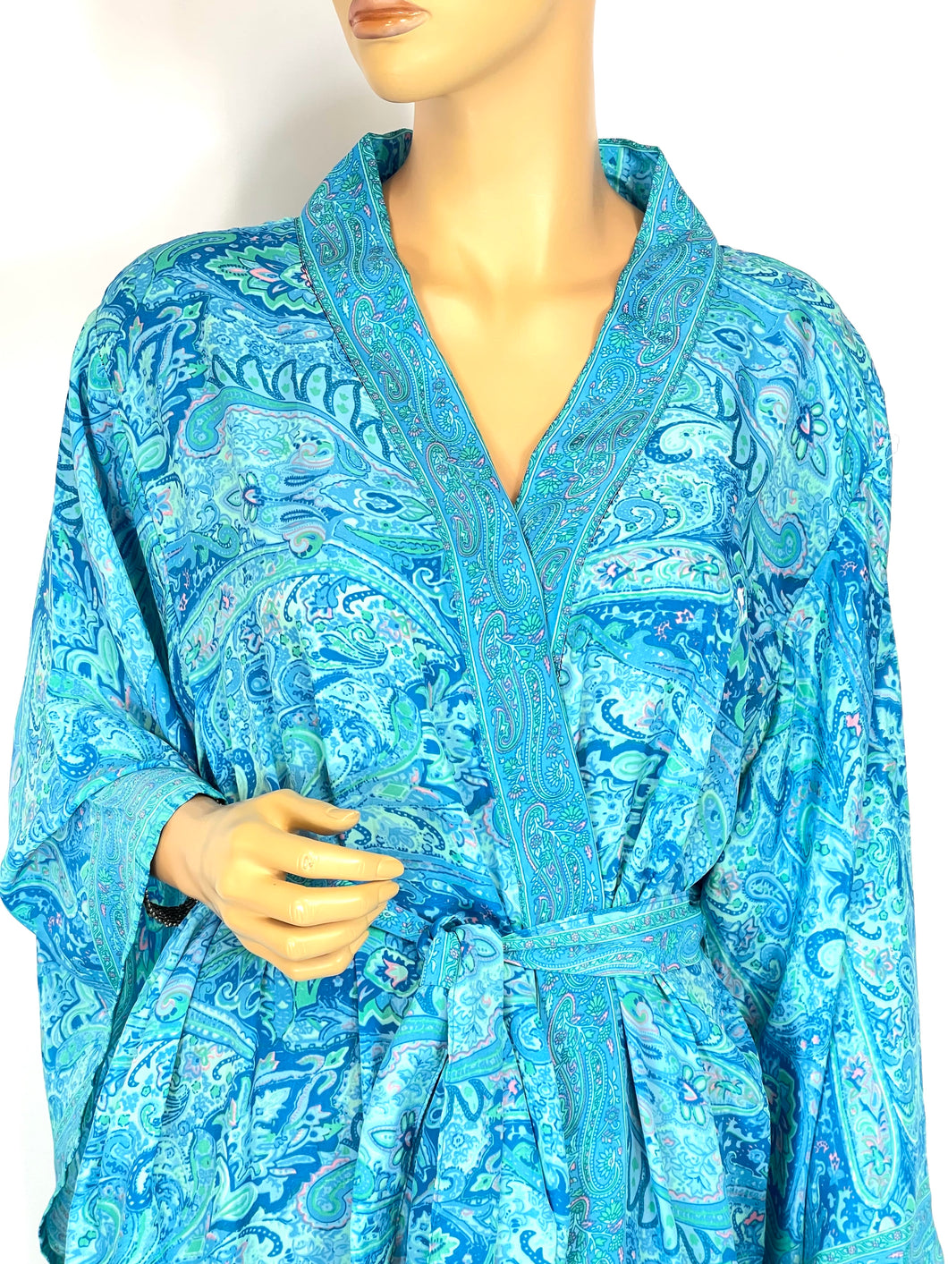 New Silk Sari Short Kimono(Plus Size)