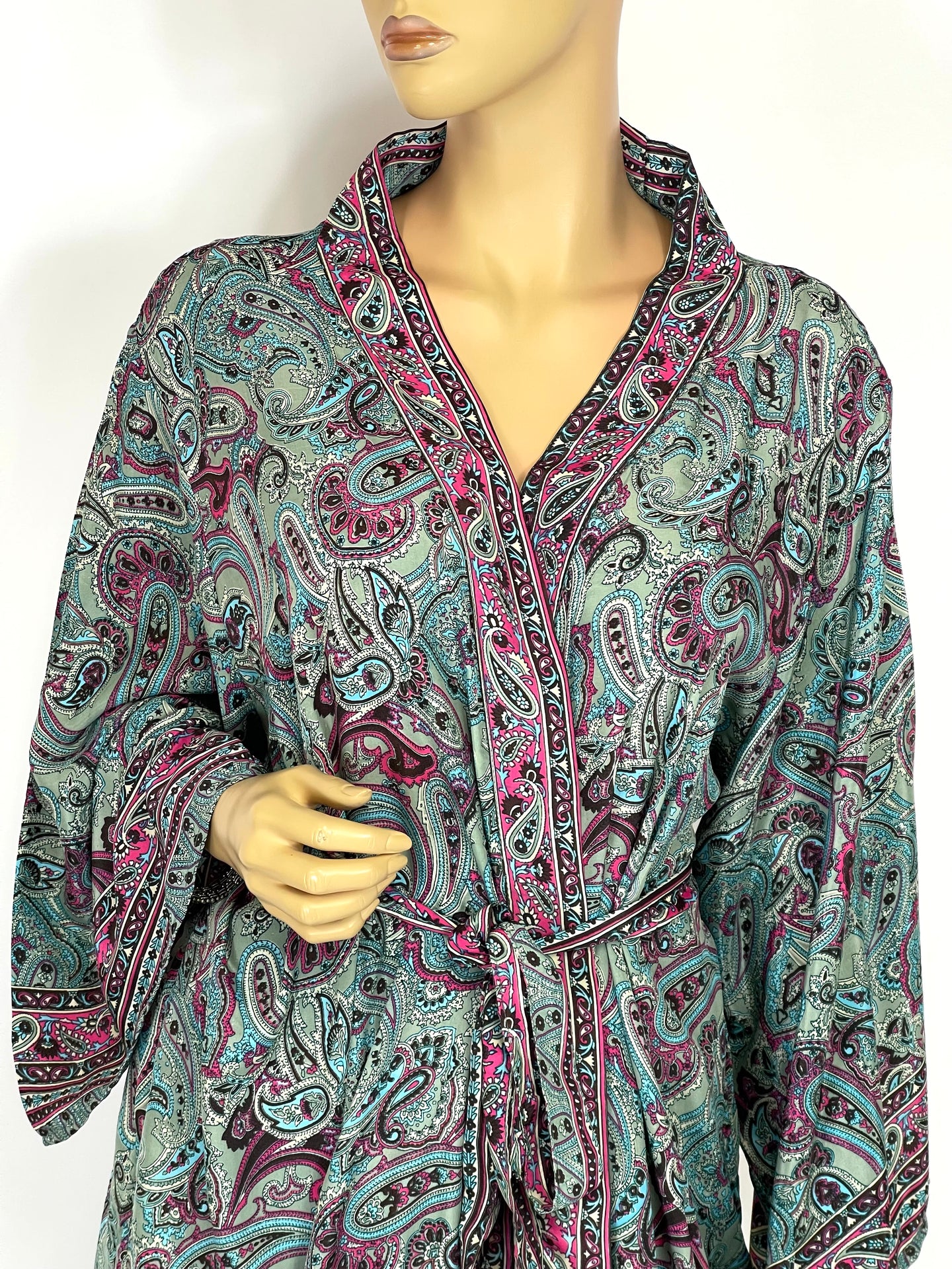 New Silk Sari Short Kimono (Plus Size)