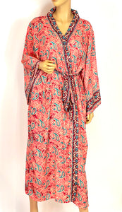 New Silk Sari Long Kimono (Plus Size)