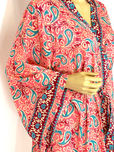 New Silk Sari Long Kimono (Plus Size)