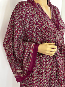 New Silk Sari Short Kimono(Plus Size)