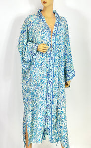 New Silk Sari Long Kimono (Plus Size)