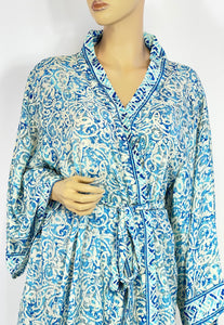 New Silk Sari Long Kimono (Plus Size)