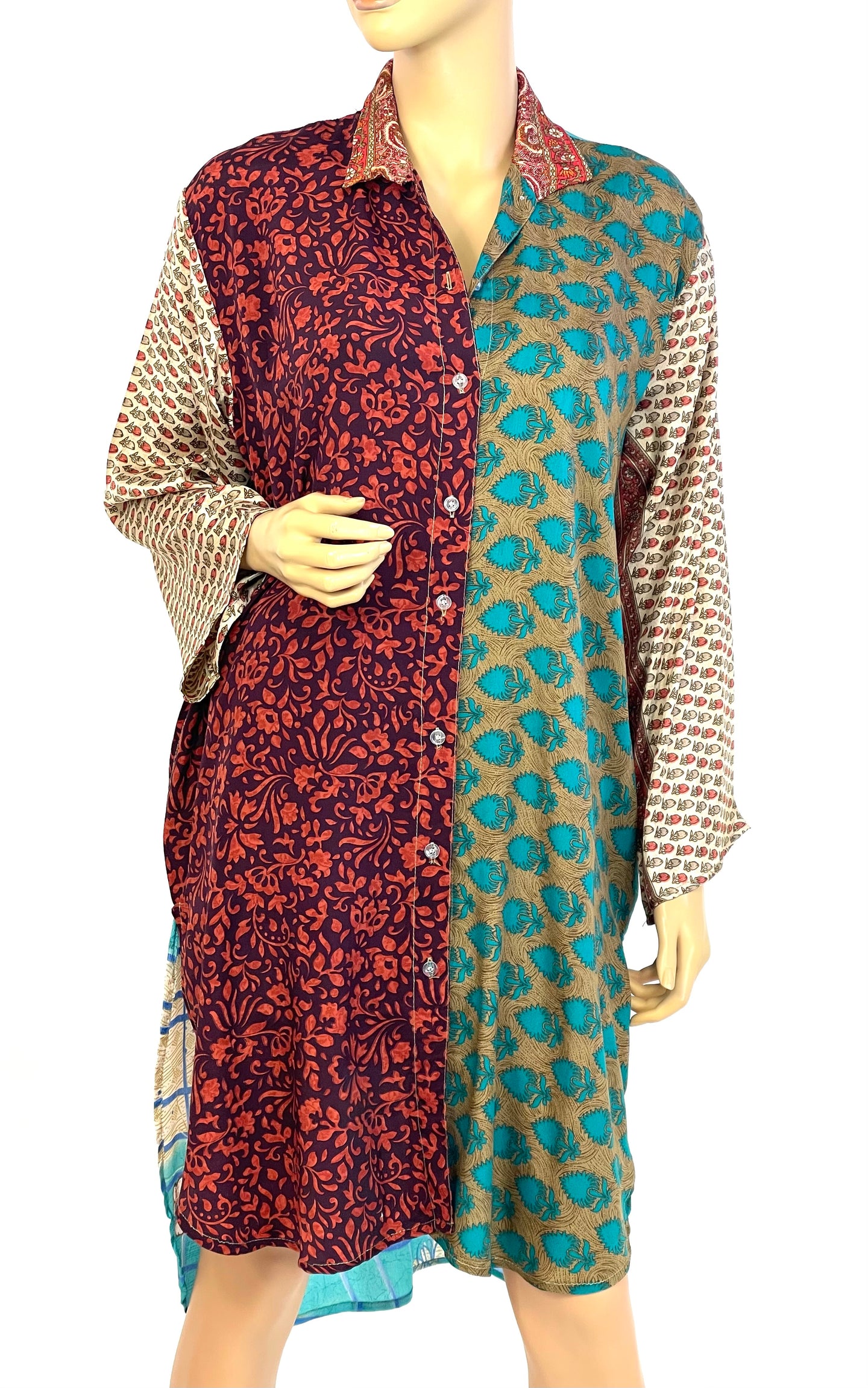 Vintage Silk Sari Long Shirt