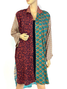 Vintage Silk Sari Long Shirt