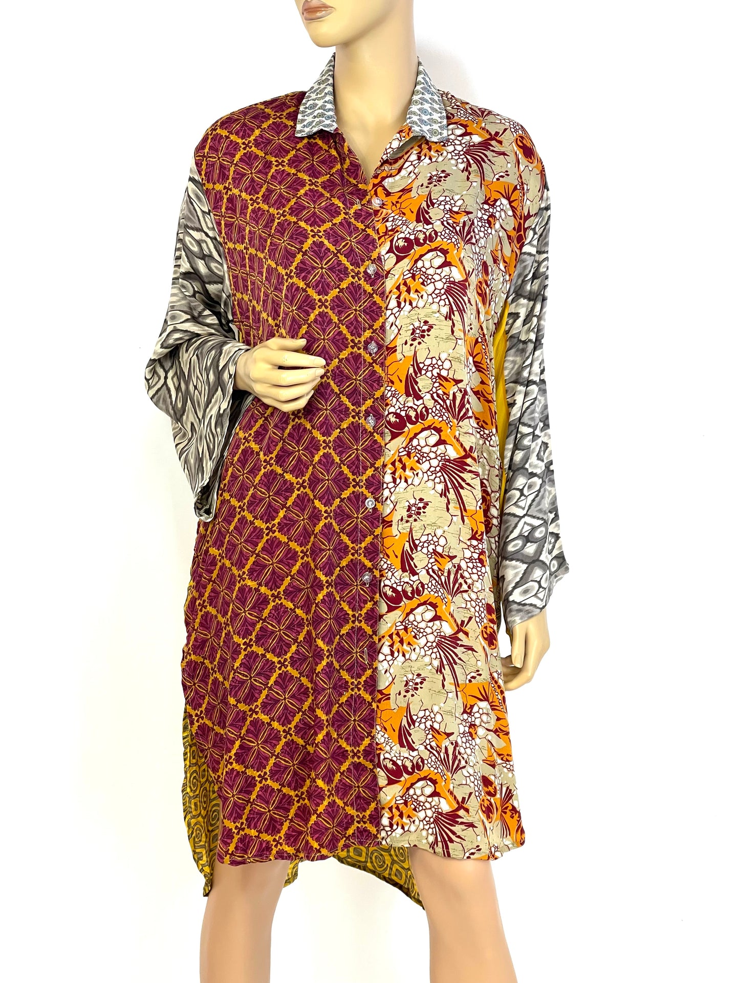 Vintage Silk Sari Long Shirt