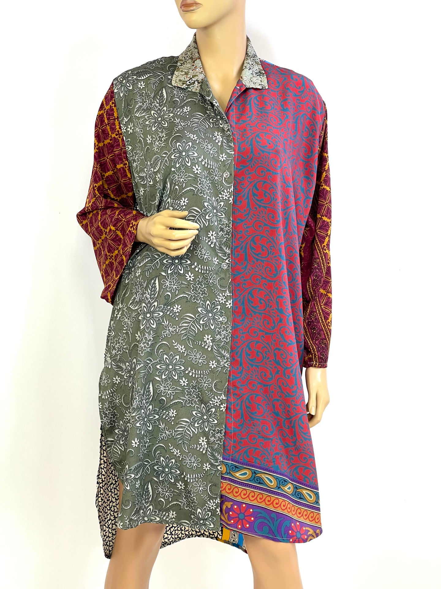 Vintage Silk Sari Long Shirt