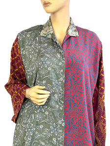 Vintage Silk Sari Long Shirt