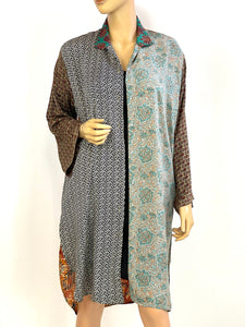 Vintage Silk Sari Long Shirt
