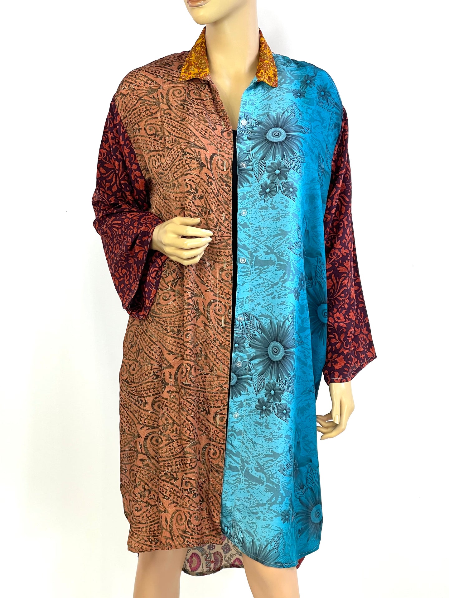 Vintage Silk Sari Long Shirt
