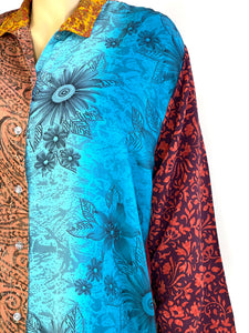 Vintage Silk Sari Long Shirt