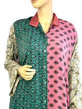 Load image into Gallery viewer, Vintage Silk Sari Long Shirt
