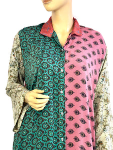 Vintage Silk Sari Long Shirt