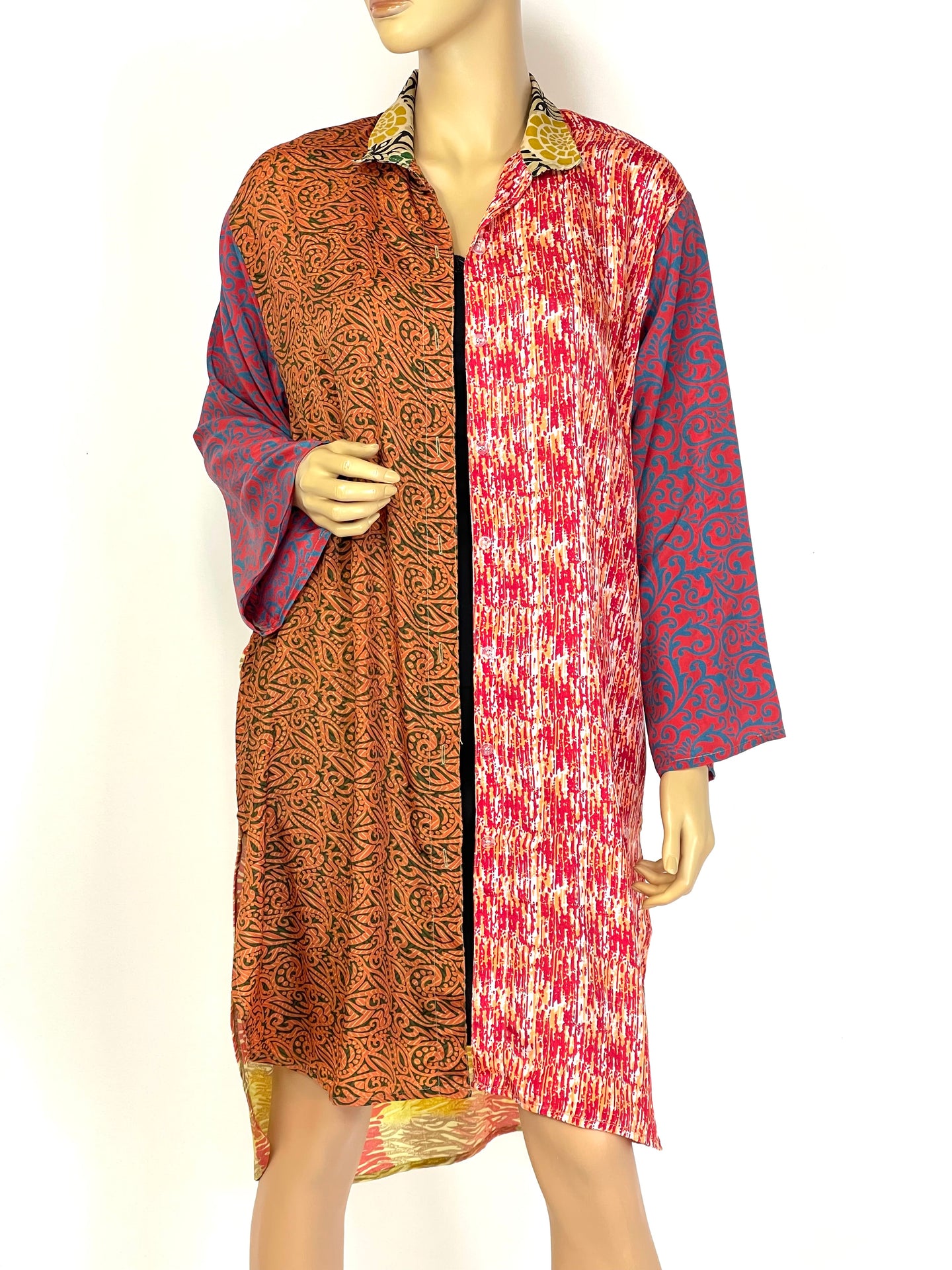 Vintage Silk Sari Long Shirt