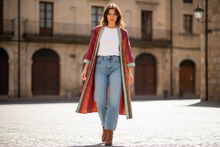 Load image into Gallery viewer, Vintage Sari Kantha Jacket long
