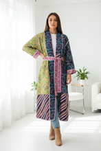 Load image into Gallery viewer, Vintage Sari Kantha Jacket Long

