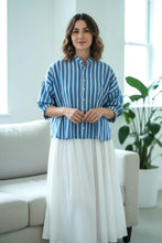 Load image into Gallery viewer, Blockprint Cotton shirt, Free size
