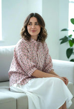 Load image into Gallery viewer, Blockprint Cotton shirt, Free size
