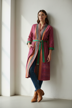 Load image into Gallery viewer, Vintage Sari Kantha Jacket long
