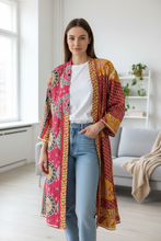 Load image into Gallery viewer, Vintage Sari Kantha Robe/Jacket
