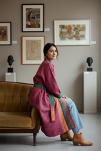 Load image into Gallery viewer, Vintage Sari Kantha Jacket long
