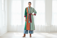 Load image into Gallery viewer, Vintage Sari Kantha Jacket long
