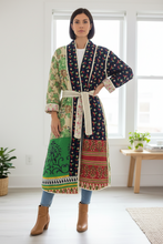 Load image into Gallery viewer, Vintage Sari Kantha Jacket long
