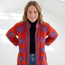 Load image into Gallery viewer, Velvet Suzani Long Jacket
