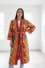 Load image into Gallery viewer, Vintage Sari Kantha Jacket Long

