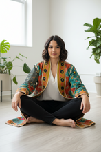 Load image into Gallery viewer, Vintage Sari Kantha Jacket Long
