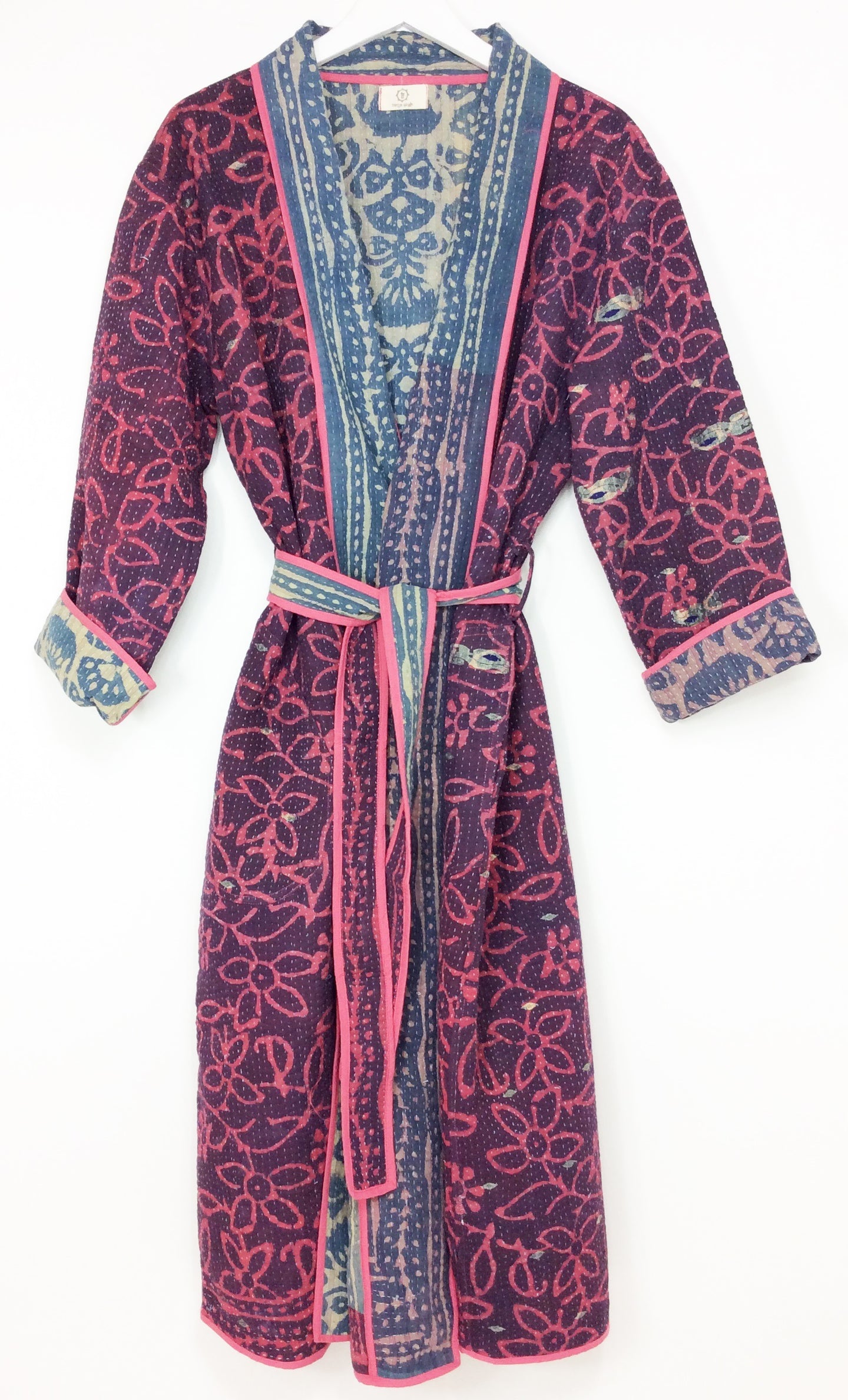 Vintage Sari Kantha Jacket long
