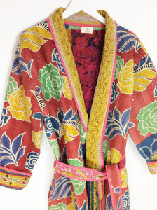 Vintage Sari Kantha Jacket Long