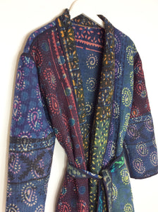 Vintage Sari Kantha Jacket long