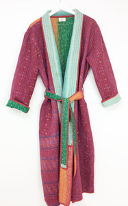 Vintage Sari Kantha Jacket long