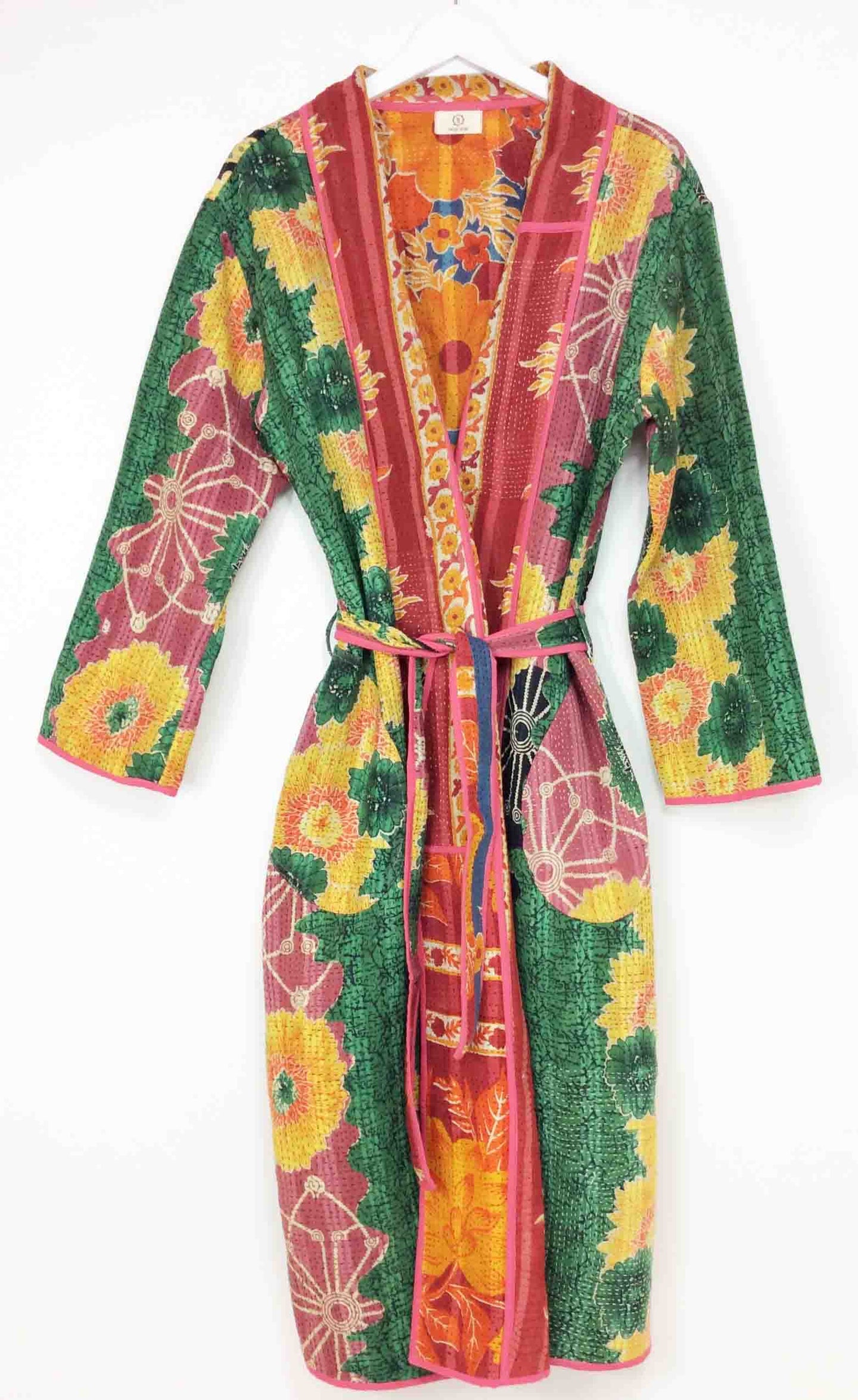 Vintage Sari Kantha Jacket Long