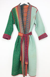 Vintage Sari Kantha Jacket long