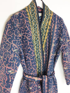 Vintage Sari Kantha Jacket long