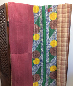 Vintage Sari Kantha Quilt