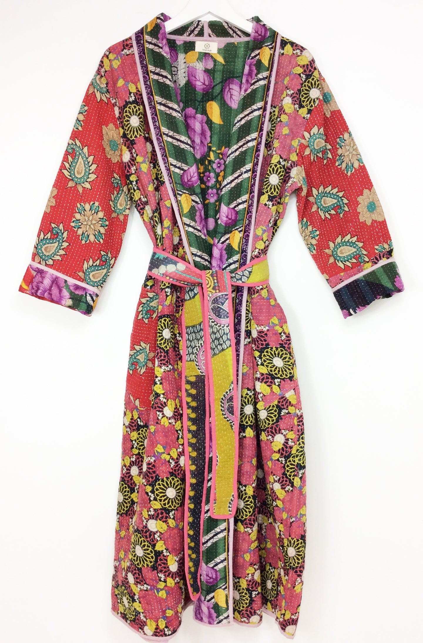 Vintage Sari Kantha Jacket Long