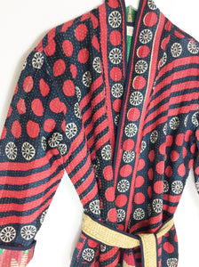 Vintage Sari Kantha Jacket Long