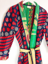 Load image into Gallery viewer, Vintage Sari Kantha Jacket Long
