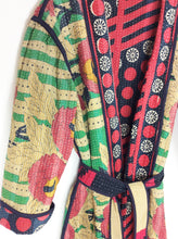 Load image into Gallery viewer, Vintage Sari Kantha Jacket Long
