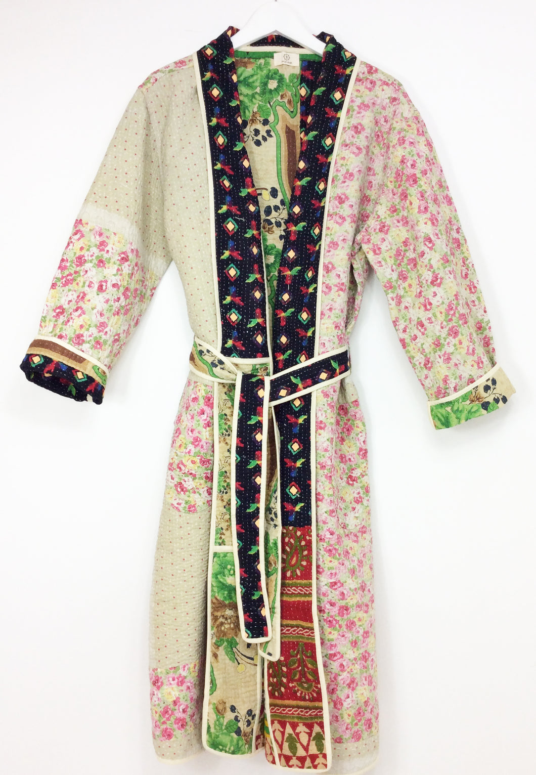 Vintage Sari Kantha Jacket long