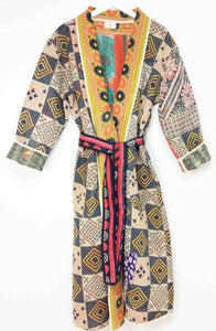 Vintage Sari Kantha Jacket Long