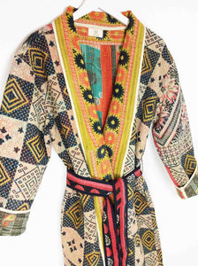 Vintage Sari Kantha Jacket Long