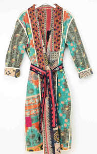 Vintage Sari Kantha Jacket Long