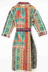 Vintage Sari Kantha Jacket Long