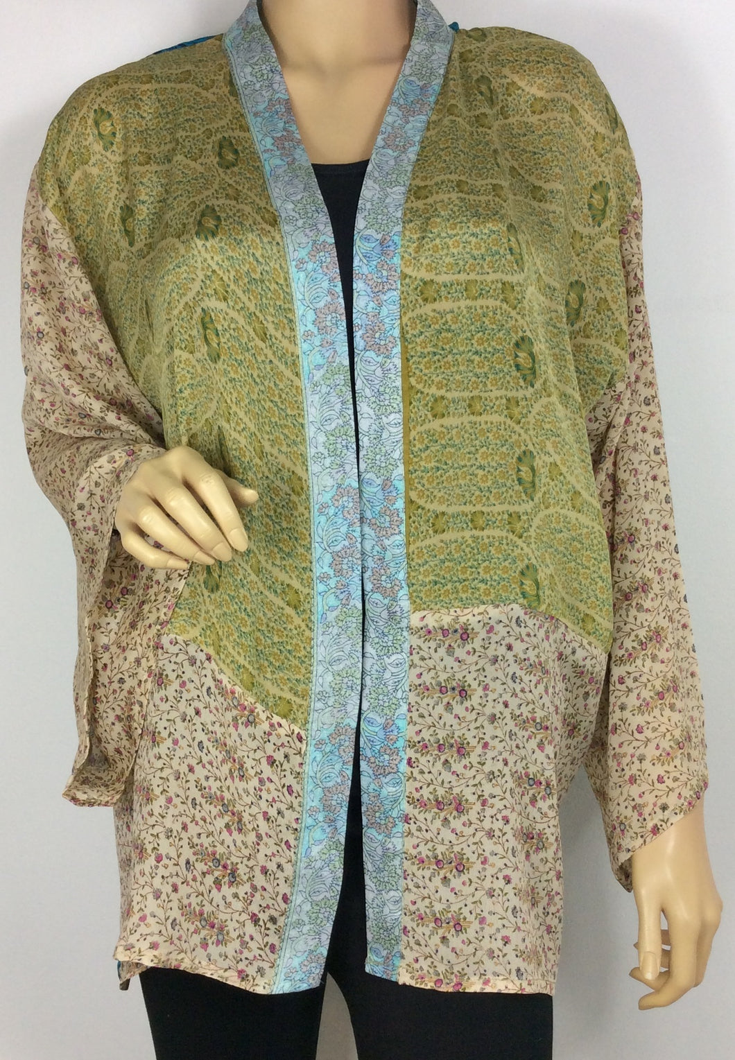 Vintage Silk Sari Kimono Short