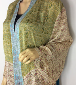 Vintage Silk Sari Kimono Short